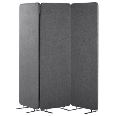 3 Panel Room Divider 184 x 184 cm Grey STANDI