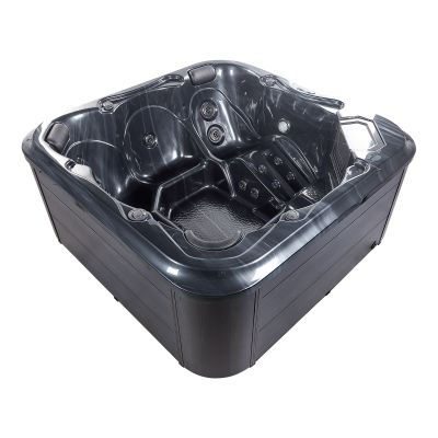 Square Hot Tub with LED Grey TULAROSA