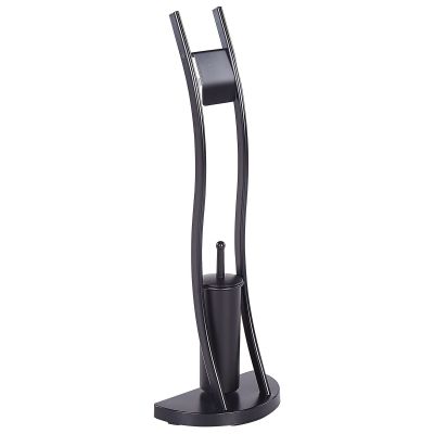 Freestanding Toilet Paper and Brush Holder Black SOACHA