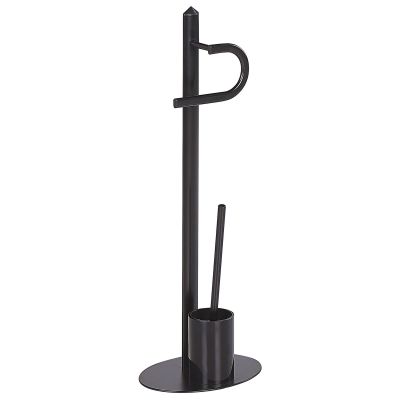 Freestanding Toilet Paper and Brush Holder Black SARTO
