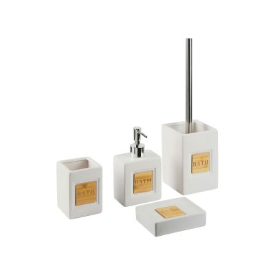 Ceramic 4-Piece Bathroom Accessories Set Beige KOUROU