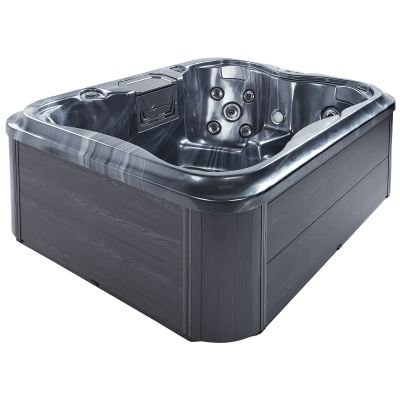 Square Hot Tub with LED Grey ARCELIA