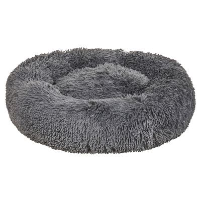 Faux Fur Pet Bed ø 60 cm Dark Grey KULU