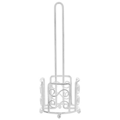 Freestanding Metal Toilet Paper Holder White MANDI