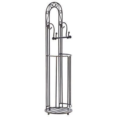 Freestanding Metal Toilet Paper Holder Black TEMUCO