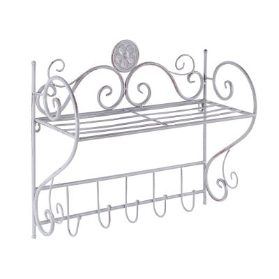 Metal Bathroom Wall Shelf Grey OSORNO