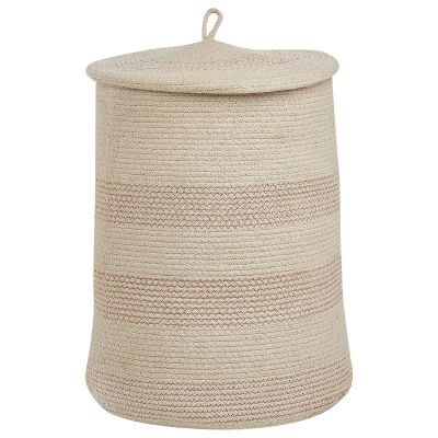 Cotton Basket with Lid Light Beige SILOPI
