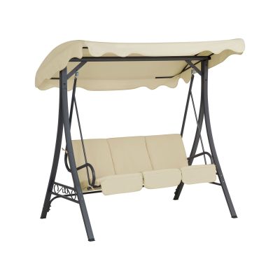 3 Seater Garden Swing Beige GARBO