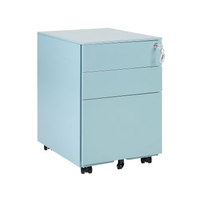 3 Drawer Metal Storage Cabinet Light Blue CAMI