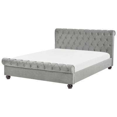 Velvet EU King Size Waterbed Light Grey AVALLON