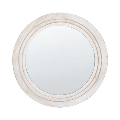 Round Wall Mirror 60cm Off - White