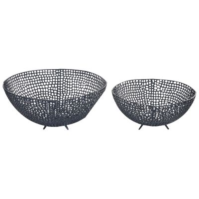 Set of 2 Decorative Bowls Black
