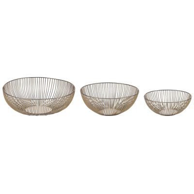Set of 3 Decorative Bowls Gold
