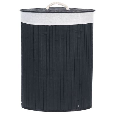 Bamboo Basket with Lid Black MATARA