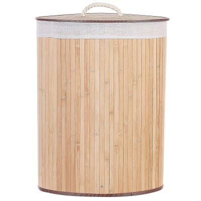 Bamboo Basket with Lid Light Wood MATARA
