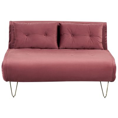 2 Seater Velvet Sofa Bed Pink VESTFOLD