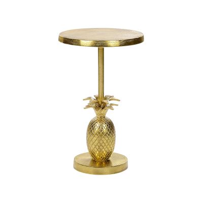 Metal Side Table with Pineapple Base Gold PANNOUVRE