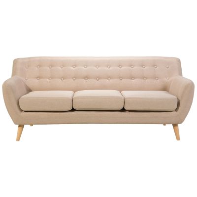 3 Seater Fabric Sofa Beige MOTALA