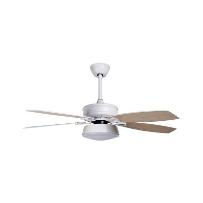 Ceiling Fan with Light White and Light Wood LOGAN