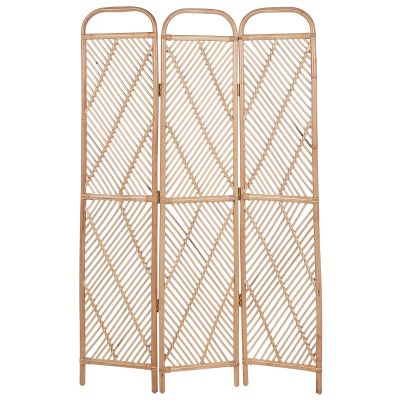 Folding Rattan 3 Panel Room Divider 106 x 180 cm Natural COSENZA