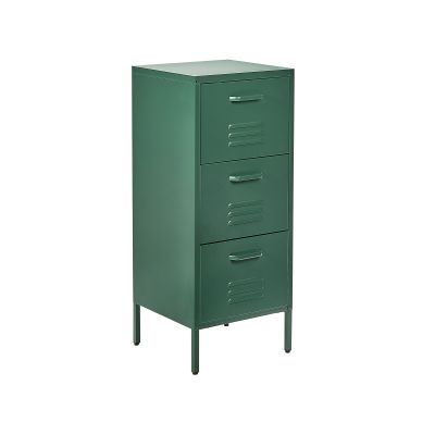3 Drawer Metal Storage Cabinet Dark Green WOSTOK