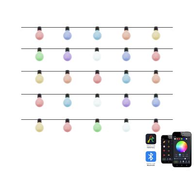 Outdoor String Multicolour Smart LED Lights with App 25 Bulbs