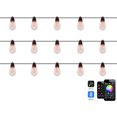 Outdoor String Multicolour Smart LED Lights with App 15 Bulbs