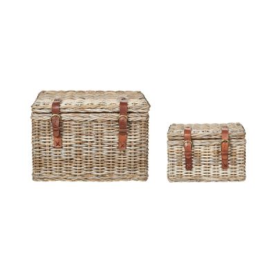 Set of 2 Rattan Boxes Light IRBID