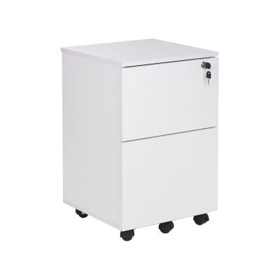 2 Drawer Storage Cabinet White JOHNSON