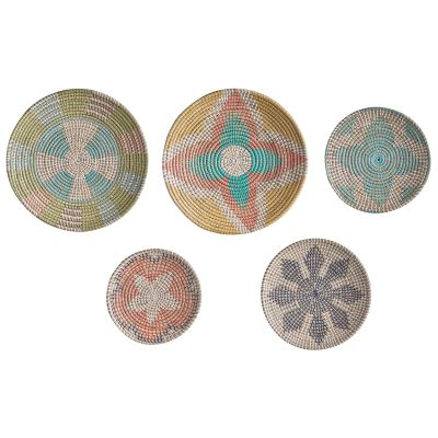 Set of 5 Seagrass Wall Decor Multicolour SONLA