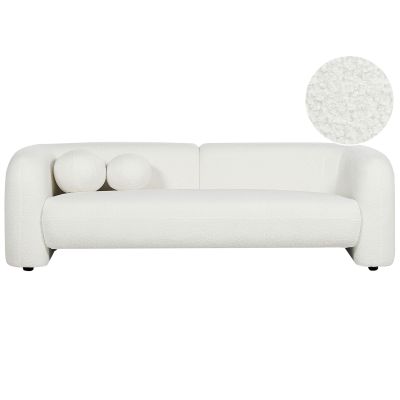3 Seater Boucle Sofa White LEIREN