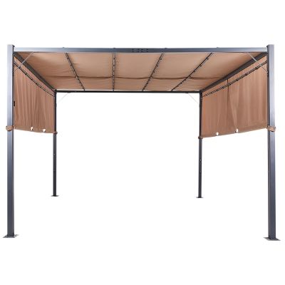 Pergola with LED Lights 310 x 310 cm Brown PARGA