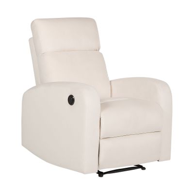 Velvet Electric Recliner Chair White VERDAL