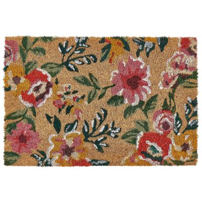 Coir Doormat Floral Pattern Multicolour KITA