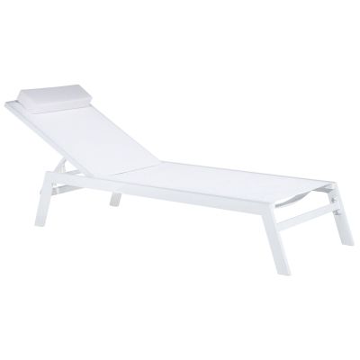 Aluminium Reclining Sun Lounger White CATANIA II