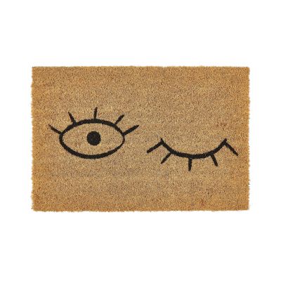 Coir Doormat Eye Motif Natural TAPULAO