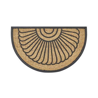 Doormat Half-Round Natural and Black KORYAK