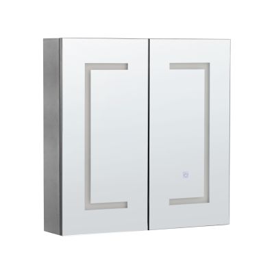 Bathroom Wall Mounted Mirror Cabinet with LED 60 x 60 cm Black MAZARREDO