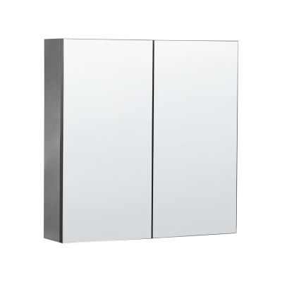 Bathroom Wall Mounted Mirror Cabinet 60 x 60 cm Black NAVARRA