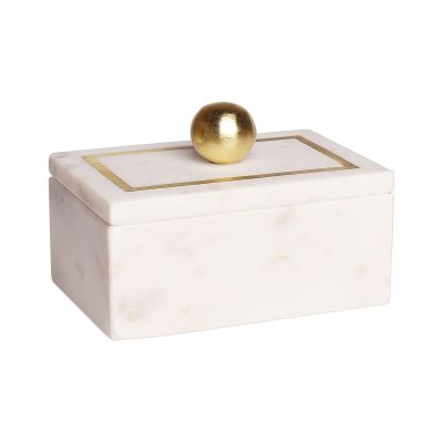 Marble Decorative Box White