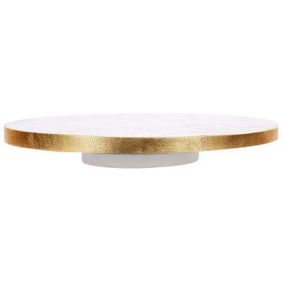 Rotating Marble Cake Stand White