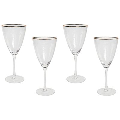 Set of 4 Gold-Rimmed Wine Glasses 38 cl TOPAZ