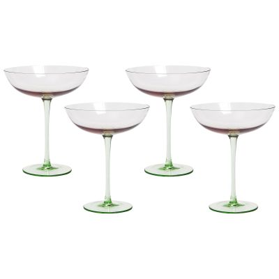 Set of 4 Martini Glasses 25 cl Pink and Green DIOPSIDE