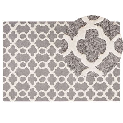 Wool Area Rug 140x200cm Grey
