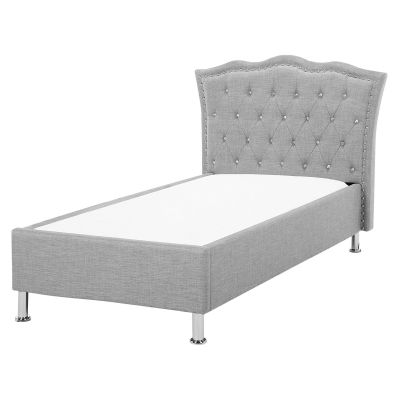 Fabric EU Single Size Bed Grey METZ