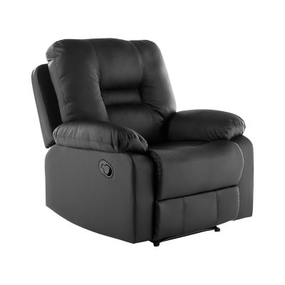 Faux Leather Manual Recliner Chair Black BERGEN