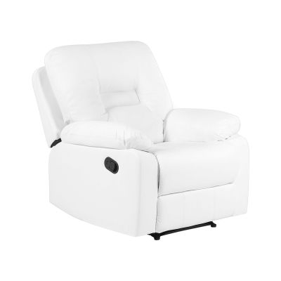 Faux Leather Manual Recliner Chair White BERGEN