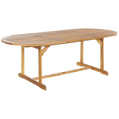 Extending Acacia Garden Dining Table 160/220 x 100 cm Light Wood MAUI