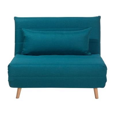 Fabric Single Sofa Bed Blue SETTEN