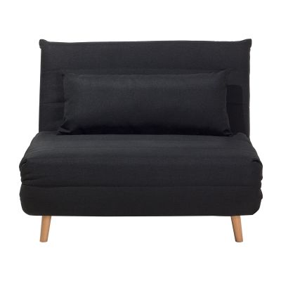 Fabric Single Sofa Bed Black SETTEN